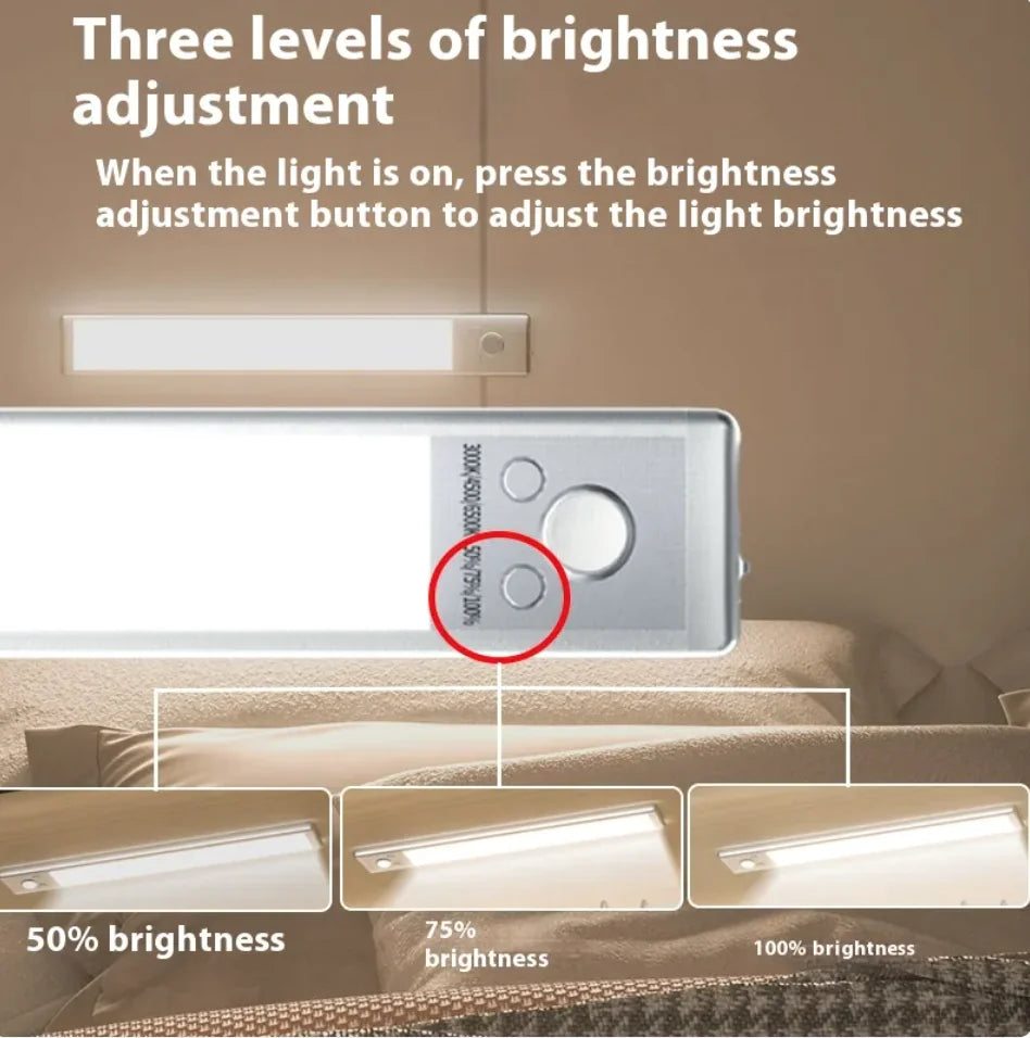 Luz LED Inteligente con Sensor de Movimiento – Recargable y Automática